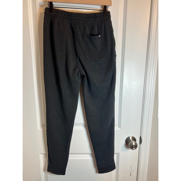WT02 Men's Charcoal Grey Athletic Jogger Pants Size M Zipped Pockets - Picture 2 of 5